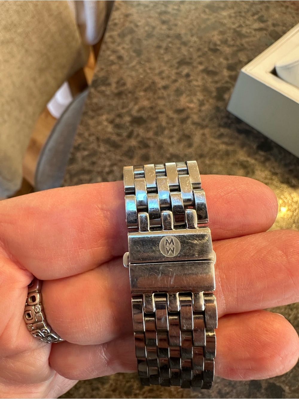 Michele Silver Stainless Steel Diamond Accent Chronograph Watch - White Dial - Picture 4 of 5